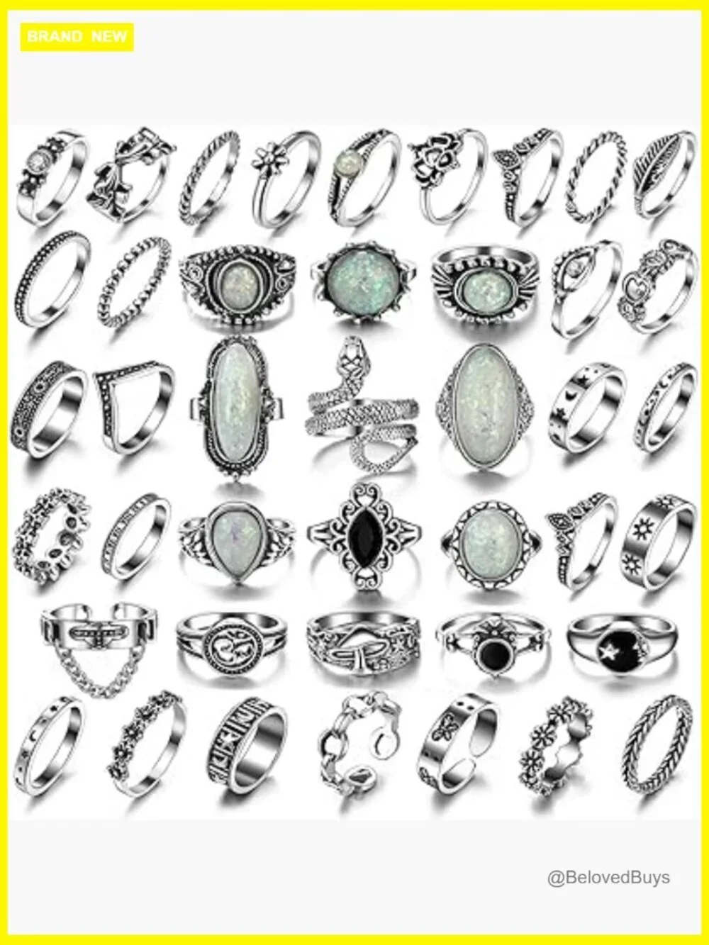 Chunky Gothic Stacking Ring Set Vintage Snake Skull & Star